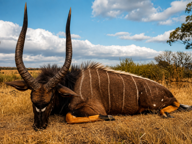Nyala hunting trophy